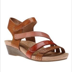 Cobb Hill Hollywood Brown Leather 4-Strap Sandals